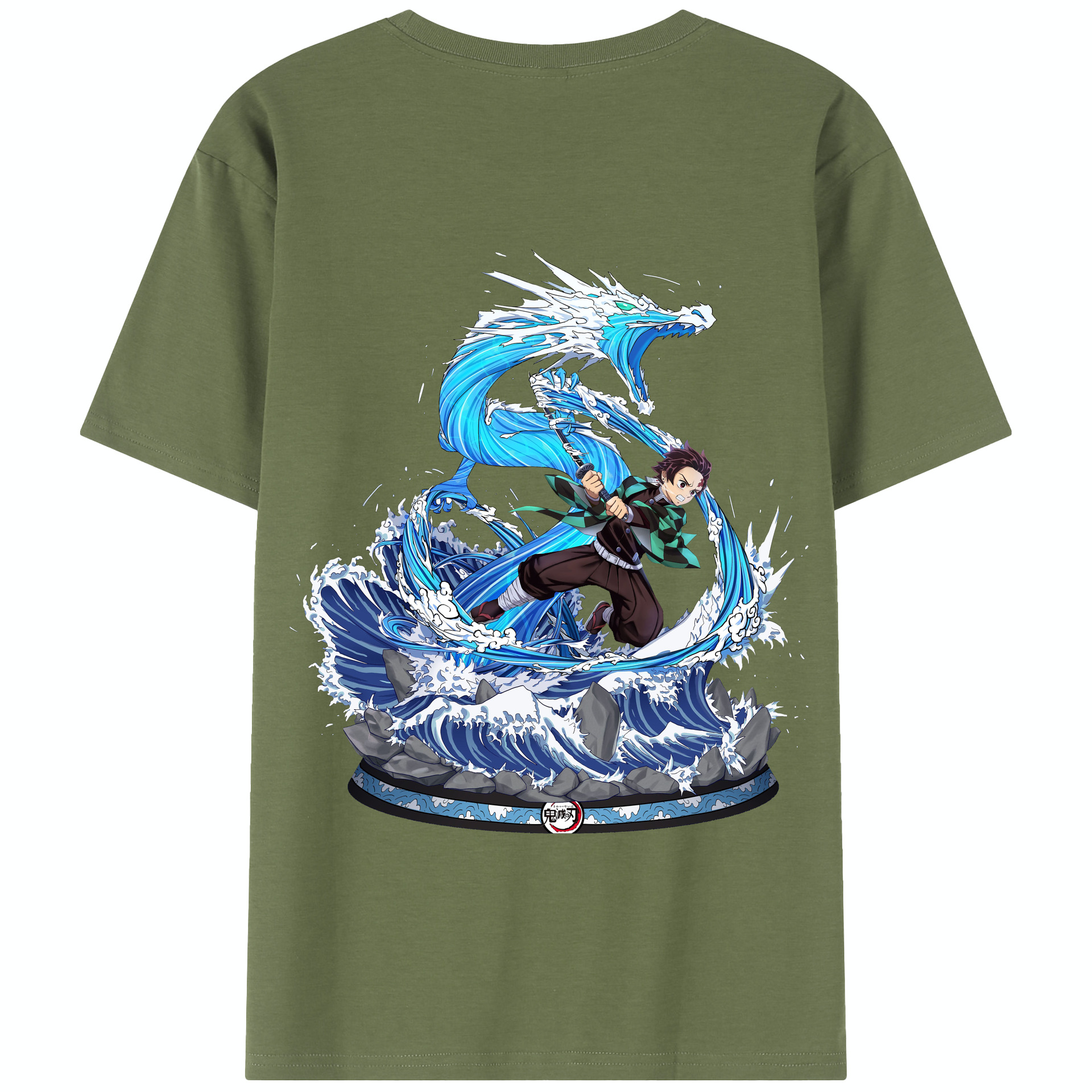 （画像用） 鬼滅の刃 竈門 炭治郎／かまど たんじろう Kamado Tanjirou 綿100％半袖Tシャツ（背面プリント）